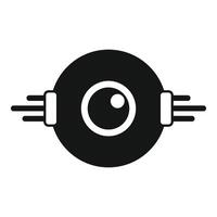 Round web camera transmitting data signal icon vector