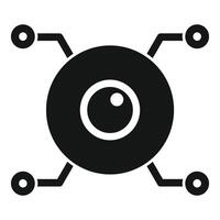 Smart home security system monitoring icon showing cctv camera detecting movement vector