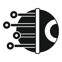 Cyber eye scanning data stream icon showing digital vision concept vector