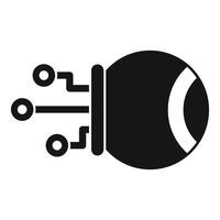 Cyber eye connecting with digital brain system icon vector