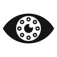 Security camera lens inside an eye showing the concept of big brother vector