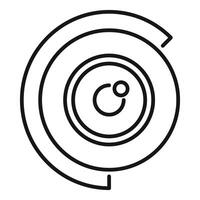 Camera lens is detecting object, focusing outline icon vector