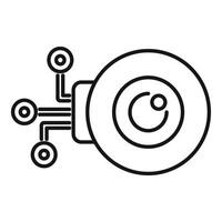 Electronic eye watching connecting wires monitoring system icon vector
