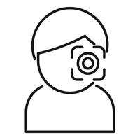 Person face recognition system scanning icon vector