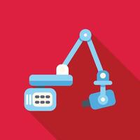 Dental x ray machine casting a shadow on red background vector