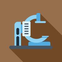 Magnetic resonance imaging scanner standing on brown background vector