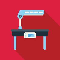 Empty operating table being prepped for surgery in hospital operating room vector