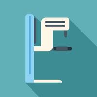 Mammography machine casting long shadow over teal background vector