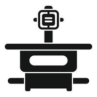 Professional digital platform scale showing weight data icon glyph style vector