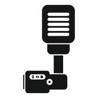 Action camera is recording with external microphone icon vector