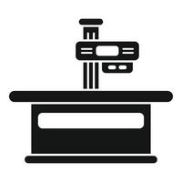 X ray machine scanning patient on table in hospital icon vector