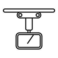 Car rearview mirror icon showing reflection using simple bold lines vector