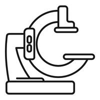 Medical scanner machine icon in thin line style, radiology equipment for making computed tomography scan procedure vector