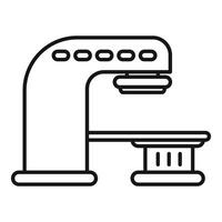 Black outline icon of an mri scanner performing a scan procedure vector