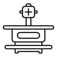 Medical operating table showing plus sign for surgery operation vector