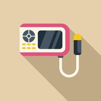 Portable ultrasound machine showing display screen icon vector