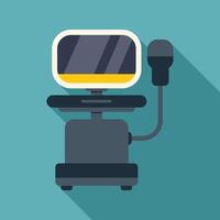 Ultrasound machine casting a shadow on turquoise background vector