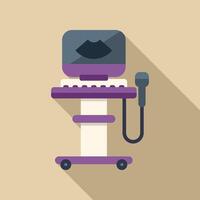 Modern ultrasound machine showing fetus image on screen vector