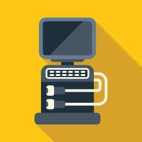 Ultrasound machine showing blank screen on yellow background vector
