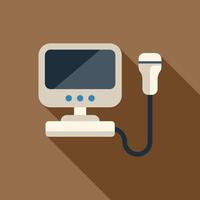 Ultrasound machine performing sonography scan with monitor vector