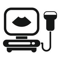 Ultrasound machine performing sonography scan icon vector