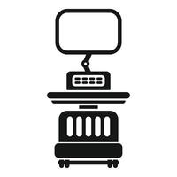 Medical equipment standing on wheels with empty screen for data displaying vector