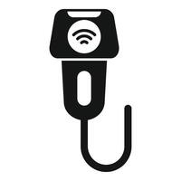 Electronic price tag showing wifi connection icon vector