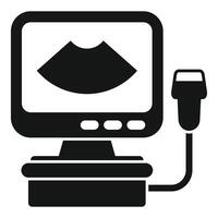 Ultrasound machine showing baby scan on monitor icon vector