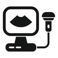 Ultrasound machine showing fetus icon, pregnancy checking device vector