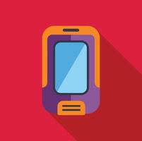 Modern smartphone with blank screen displaying long shadow vector
