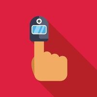 Finger pointing up wearing virtual reality digital device vector