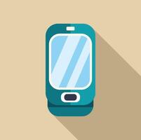 Smartphone with blank screen casting long shadow on beige background vector