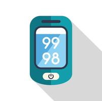 Pulse oximeter showing blood oxygen saturation level vector