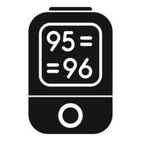 Digital glucometer icon showing blood sugar level vector