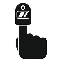 Hand wearing virtual reality digital device icon vector