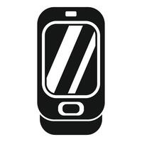 Smartphone with blank screen display showing reflections icon in simple style isolated on white background vector