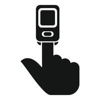 Hand using pulse oximeter medical device icon vector