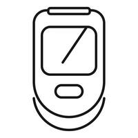 Digital glucometer showing blood sugar level icon vector