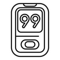 Glucose meter showing blood sugar level icon outline vector