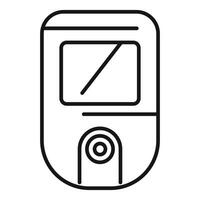 Glucometer showing blood glucose level icon thin line vector