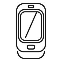 Simple mobile phone with blank screen icon for web design on white background vector