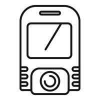 Modern action camera with display showing angle icon vector