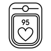 Smartphone showing 95 likes notification icon vector outline