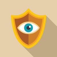 Security shield protecting with eye watching carefully vector