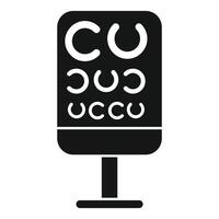 Medical eye chart standing on support for eyesight test vector