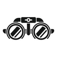 Trial frame optometrist tool icon, simple style vector