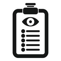 Eye test medical checkup checklist with eye icon showing vision examination vector