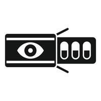 Eye tracking device showing pills icon glyph vector