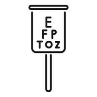 Eye chart showing decreasing letter sizes for vision test vector