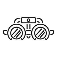 Optometrist tool icon showing trial frame being used during eye test vector